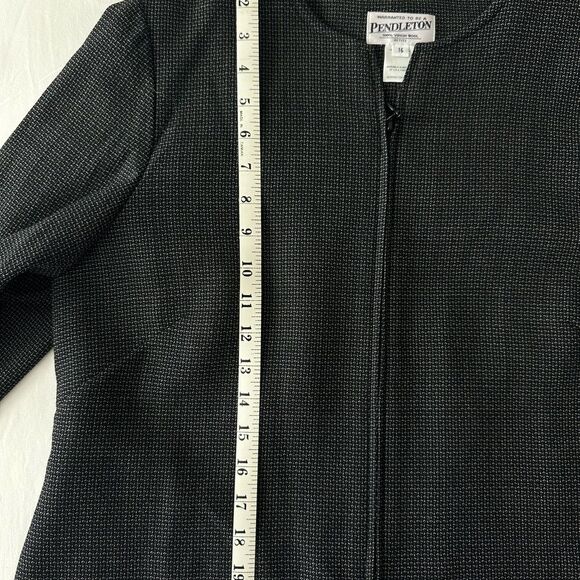 Pendleton Women’s Sz 16 Petite 100% Virgin Wool Zip Up Blazer Jacket - Picture 5 of 6